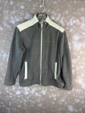 REI Men's Black & Light Gray Zip-Up Fleece Jacket